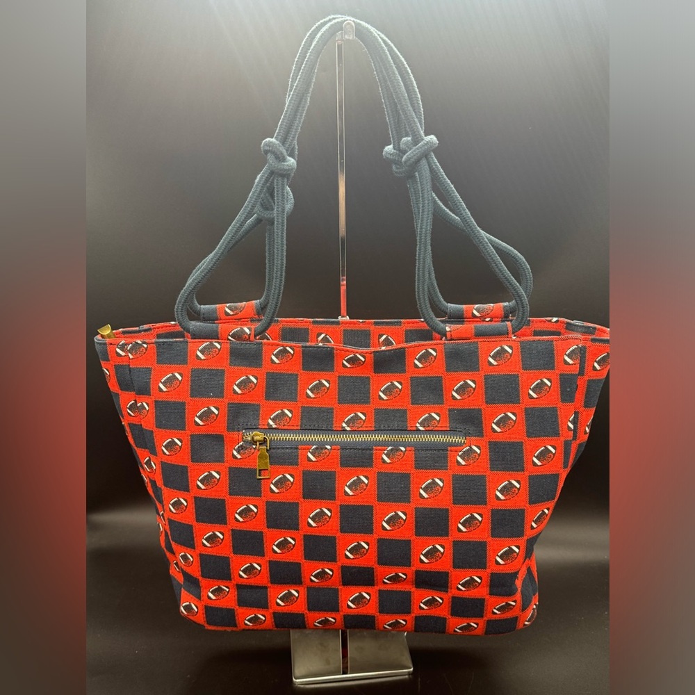 Classic Football Pattern Zippered Tote